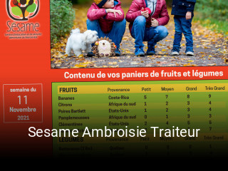 Sesame Ambroisie Traiteur book table