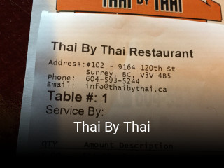 Thai By Thai reservation