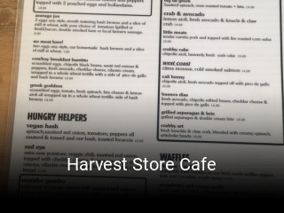Book a table now at Harvest Store Cafe