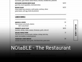 Book a table now at NOtaBLE - The Restaurant