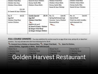 Book a table now at Golden Harvest Restaurant