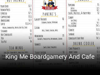 Book a table now at King Me Boardgamery And Cafe