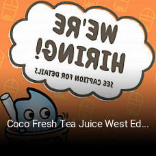 Book a table now at Coco Fresh Tea Juice West Edmonton Mall