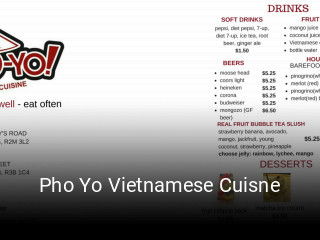 Pho Yo Vietnamese Cuisne book table
