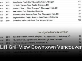 Book a table now at Lift Grill View Downtown Vancouver